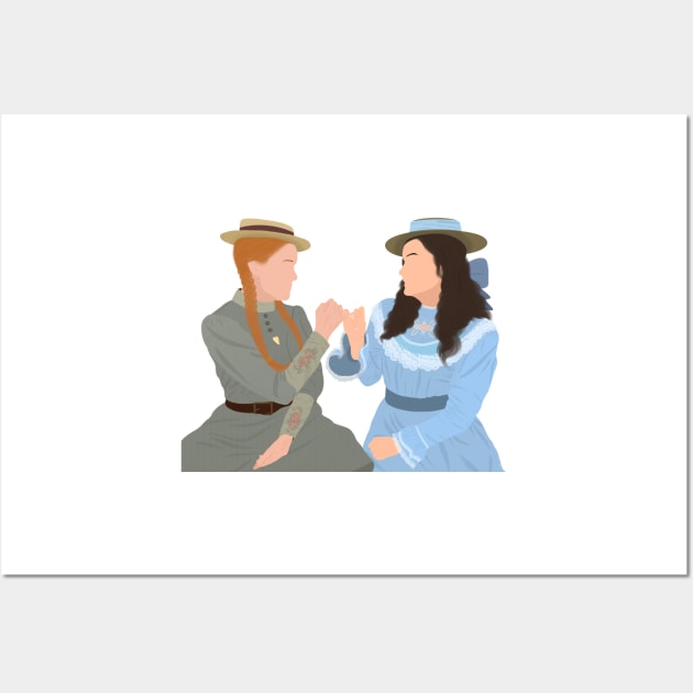 Anne and Diana Pinky Swear Oath Promise Fan Art Wall Art by senaeksi